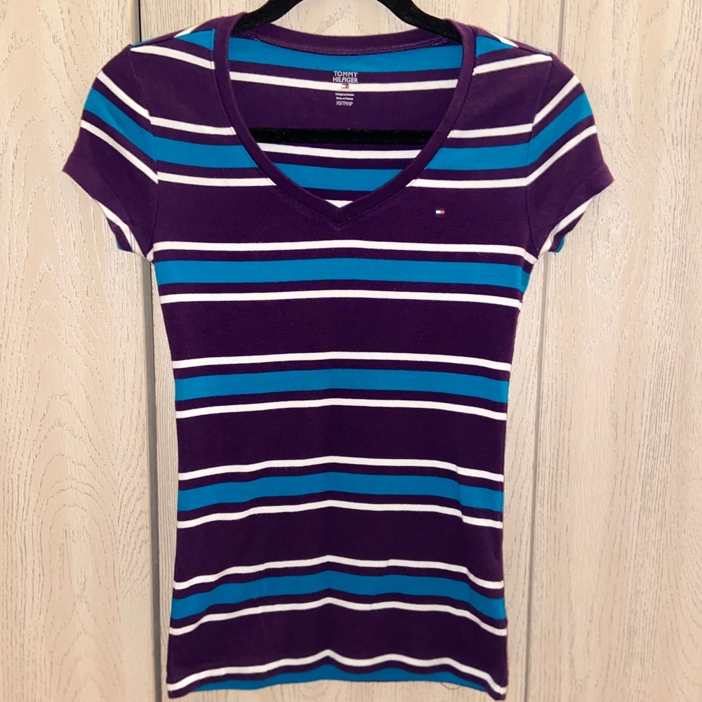 Tommy Hilfiger tee shirt short sleeve striped XS